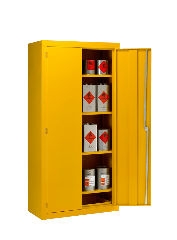 a hazardous bin cabinet