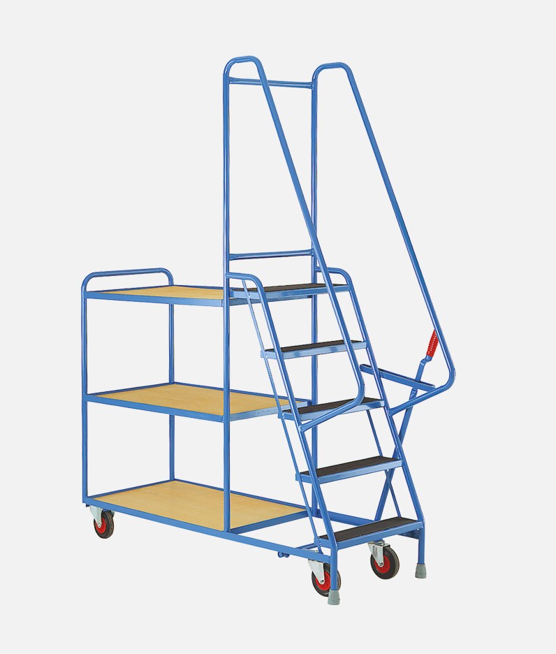 5 step trolley with shelves