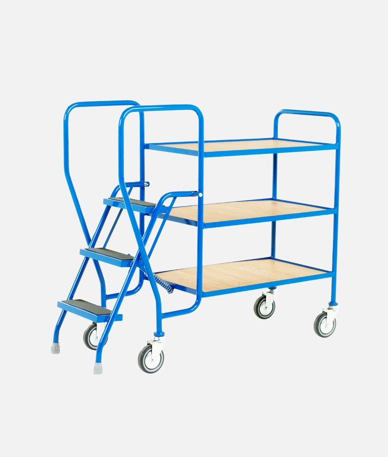 3 step trolley with trays