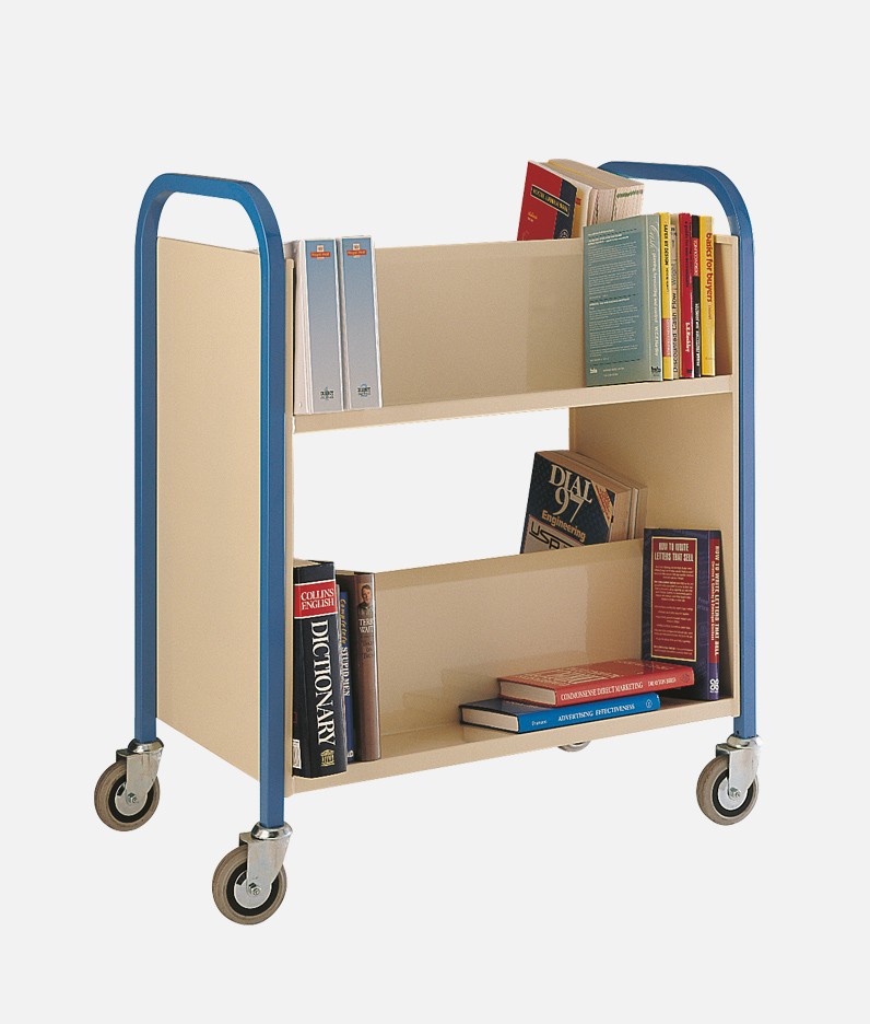 A book trolley for a library