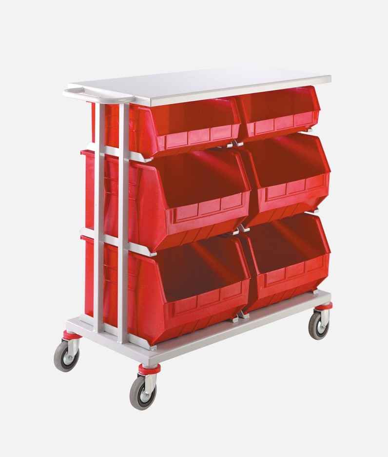 distribution trolley with large bins