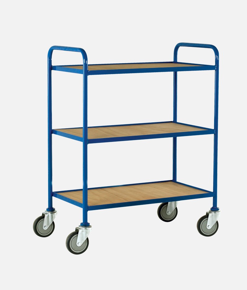 3 tier wooden tray trolleys