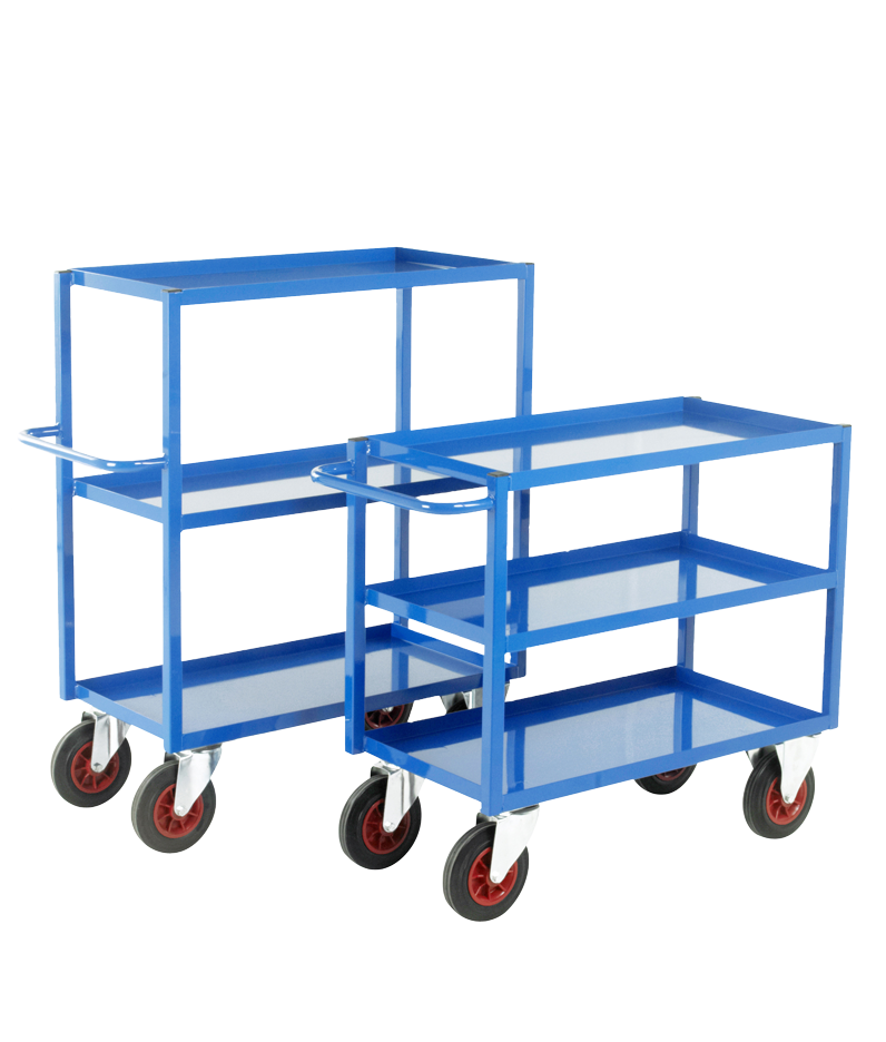 2 tray trollies with three trays