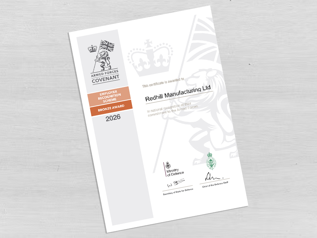 Alt - Redhill Achieves Bronze Defence Employer Recognition Scheme Award